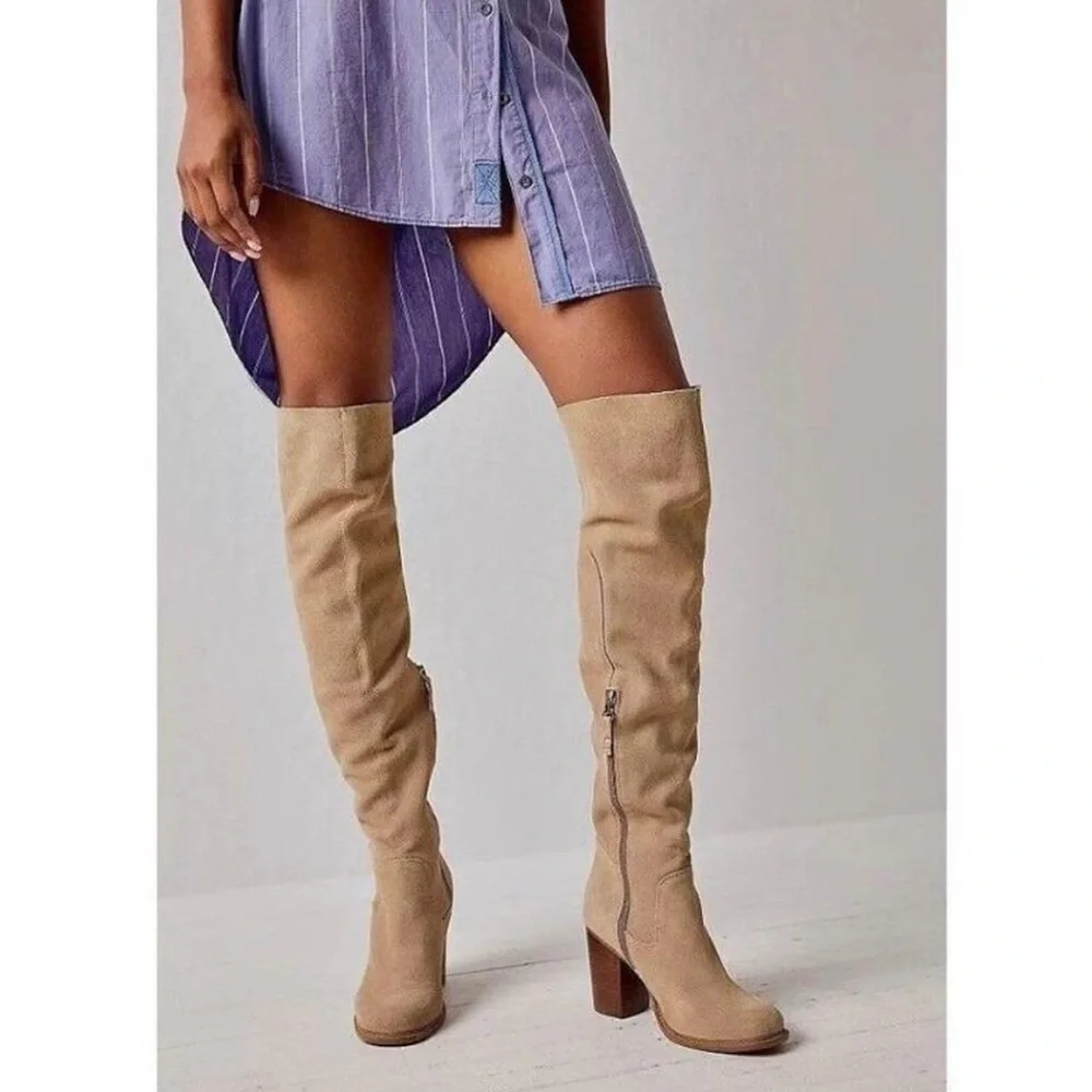 Kelsi Dagger Logan Fawn Over the Knee Boots - Size 7.5